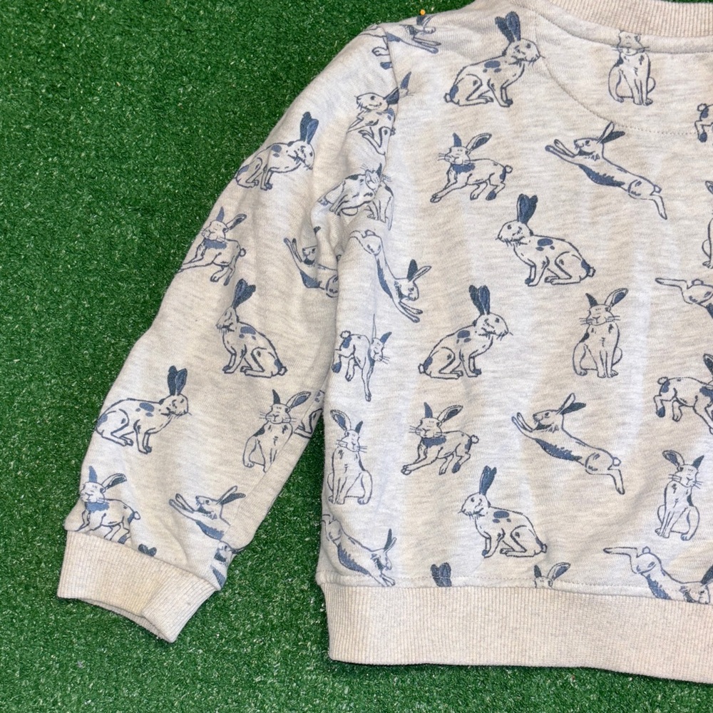 Gray Sweatshirt with Rabbit Print - Picture 6 of 7